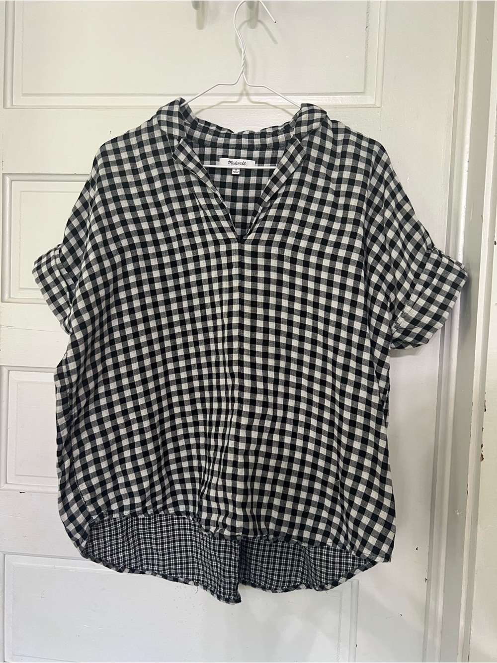 Madewell 100% Cotton Swenson Popover Shirt in Double-Faced Gingham